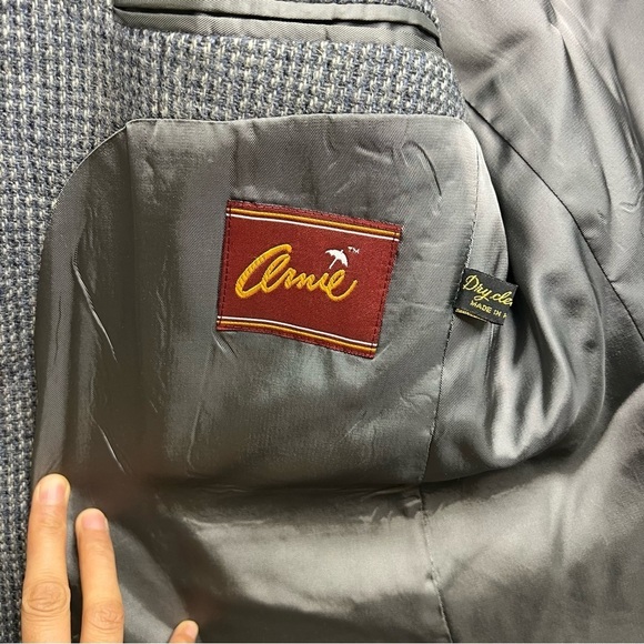 Vintage Arnie Gray Tweed Blazer 100% Wool Business Casual Classic Retro Mens 44L - Picture 11 of 12